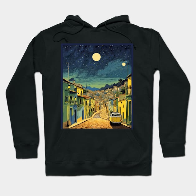 Escadaria Selaron Starry Night Brazil Vintage Tourism Travel Poster Art Hoodie by TravelersGems